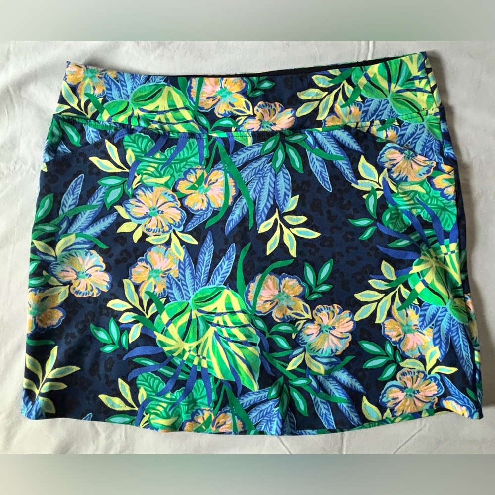 Lilly Pulitzer Luxletic Delaynee Multi The Hottest One SPF 50 High Rise skort L